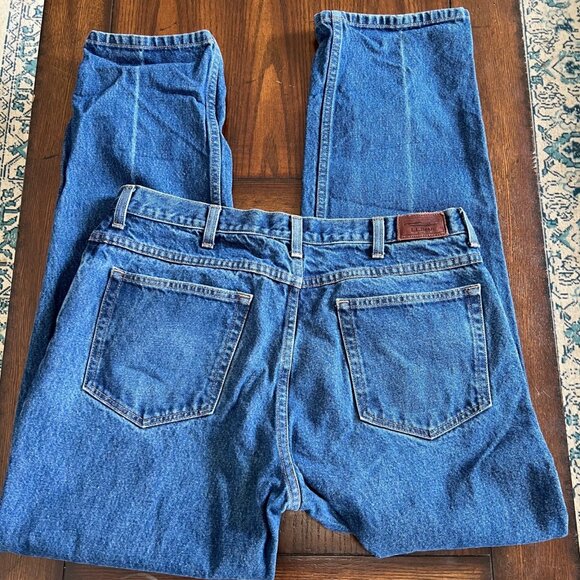 L.L. Bean Relaxed Fit Jeans Medium Wash 38 X 34 Men's Denim Straight Leg Dad - Picture 4 of 8